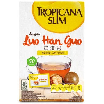 

Tropicana Slim Sweetener Luo Han Guo 50 Sachet - Pemanis Alami Natural untuk Batasi Gula