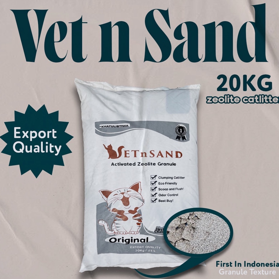 VETSAND NON WANGI 2KG 2kg catlitter gumpal granule termurah zeolit