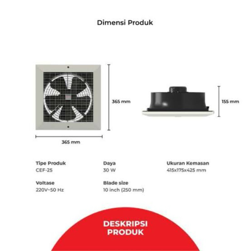 ceiling exhaust fan cef20 dan cef 25