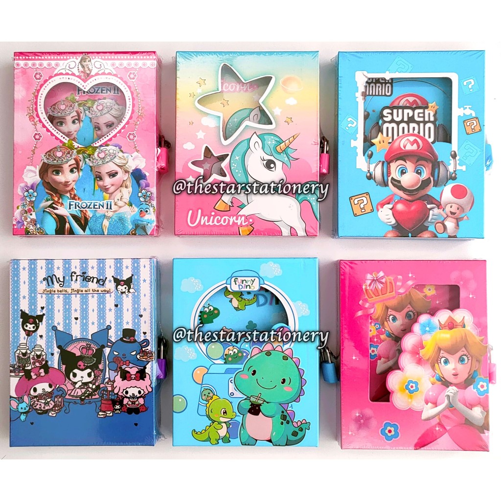 

(1 Biji) Diary Kunci Karakter 64K 16.3 x 12.7 x 3 Cm 50-55 Lembar / Diary Kunci GXIMP 64K YH64K-B / Buku Diary Gembok / Notebook Diary Fancy Dengan Gembok & Kunci / Diary Anak YH64K