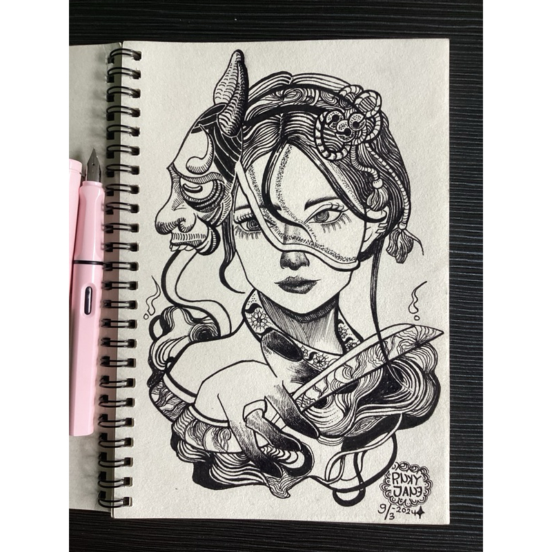 

Illustration Art Ink Chinese Fan