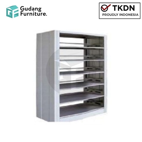 Rak Buku Lemari Perpustakaan Rak Metal Murah Safeguard SBSW2P-P1