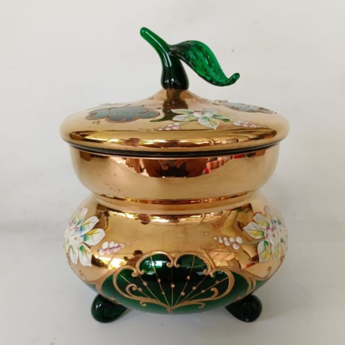 Bohemia Crystal Jar Boro Green Toples Kristal Bohemia Boro Hijau 100% authentic