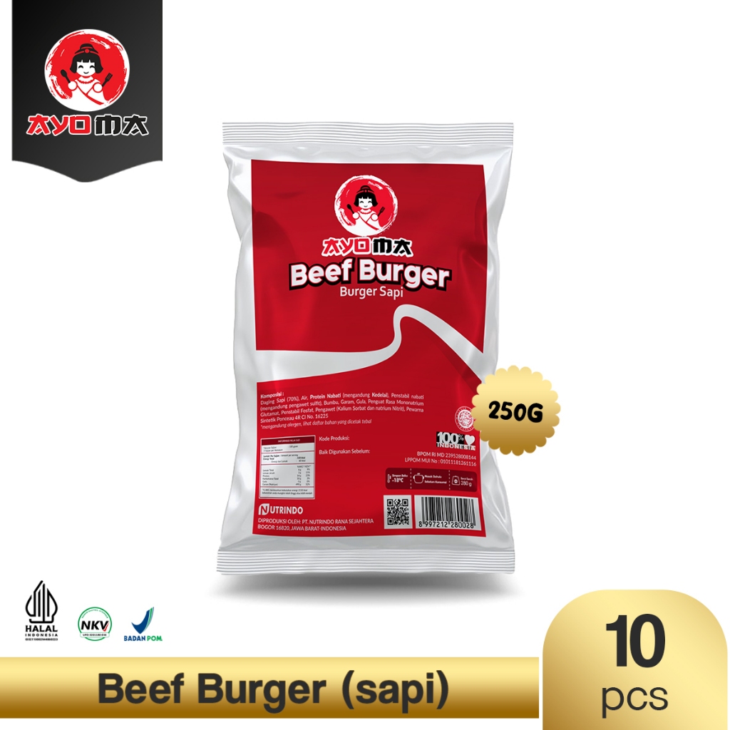 

Ayoma Beef Burger isi 10 pcs 250 gr