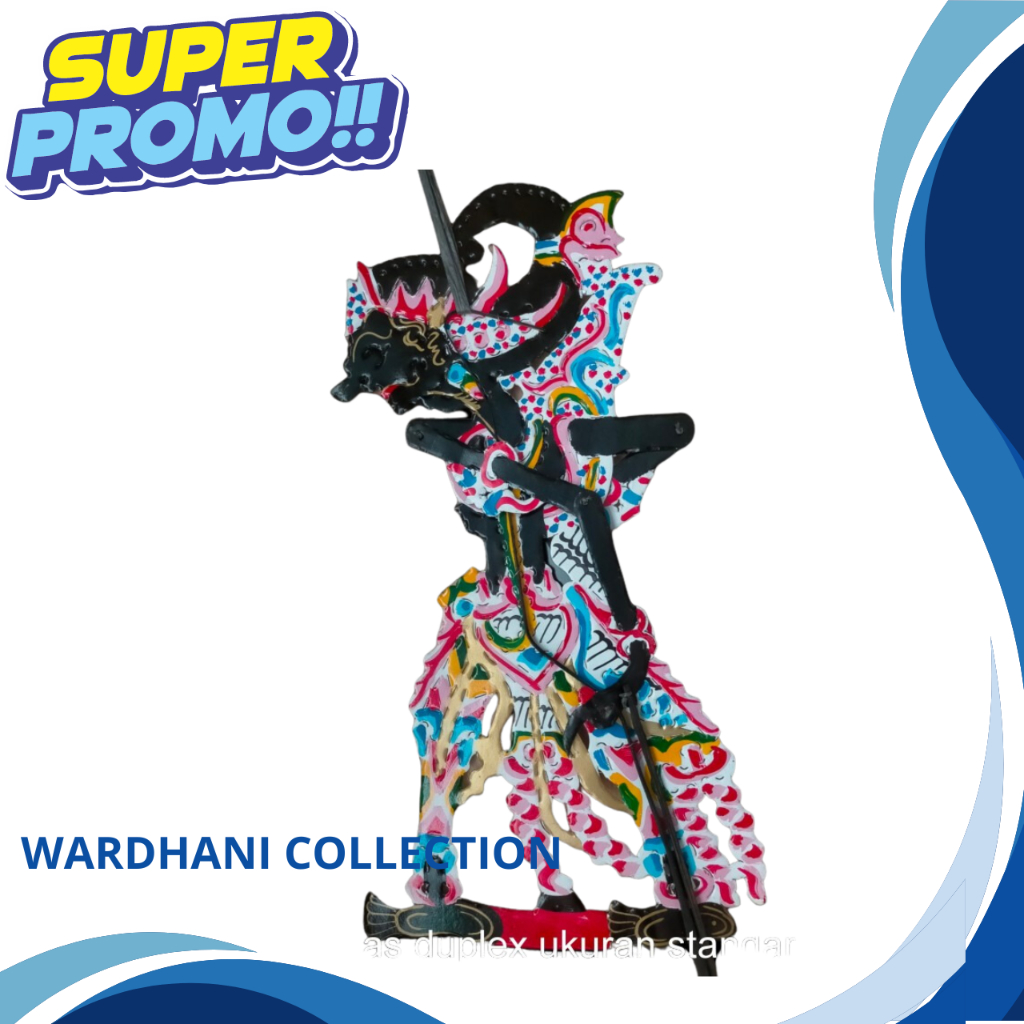 WAYANG KULIT GATOTKACA HITAM BAHAN KERTAS KARTON DUPLEX