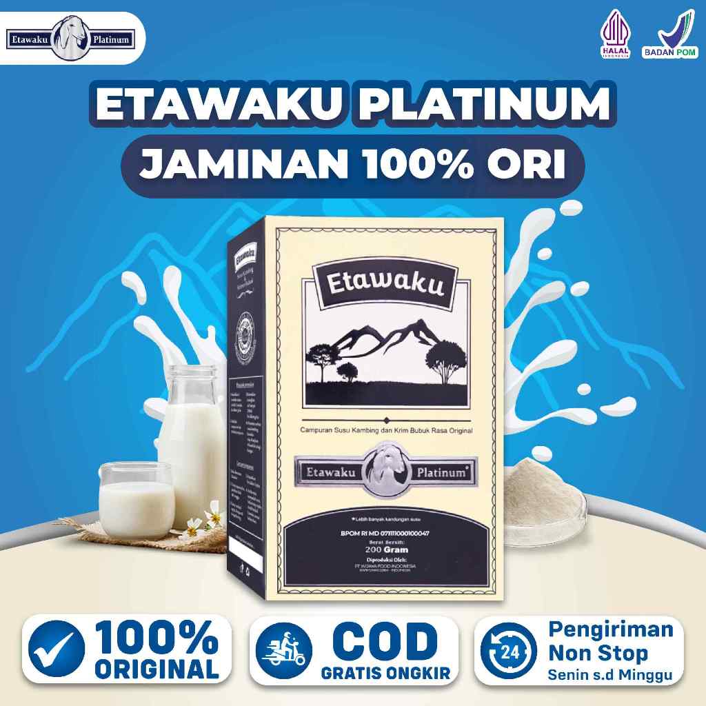 

Etawaku Platinum - Susu Kambing Etawa Krimer Bubuk Original Untuk Nyeri Tulang Dan Sendi 1 Box