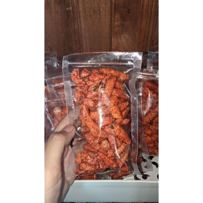 

basreng pedas daun jeruk(bisa untuk di jual lagi)basreng full bumbu isi -+ 50 gram