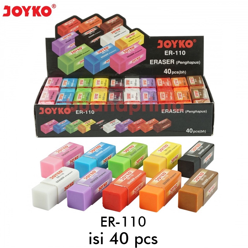 

KODE S55T Penghapus Joyko ER 11 Warna Warni isi 4 pcs Color Stip Eraser Kecil