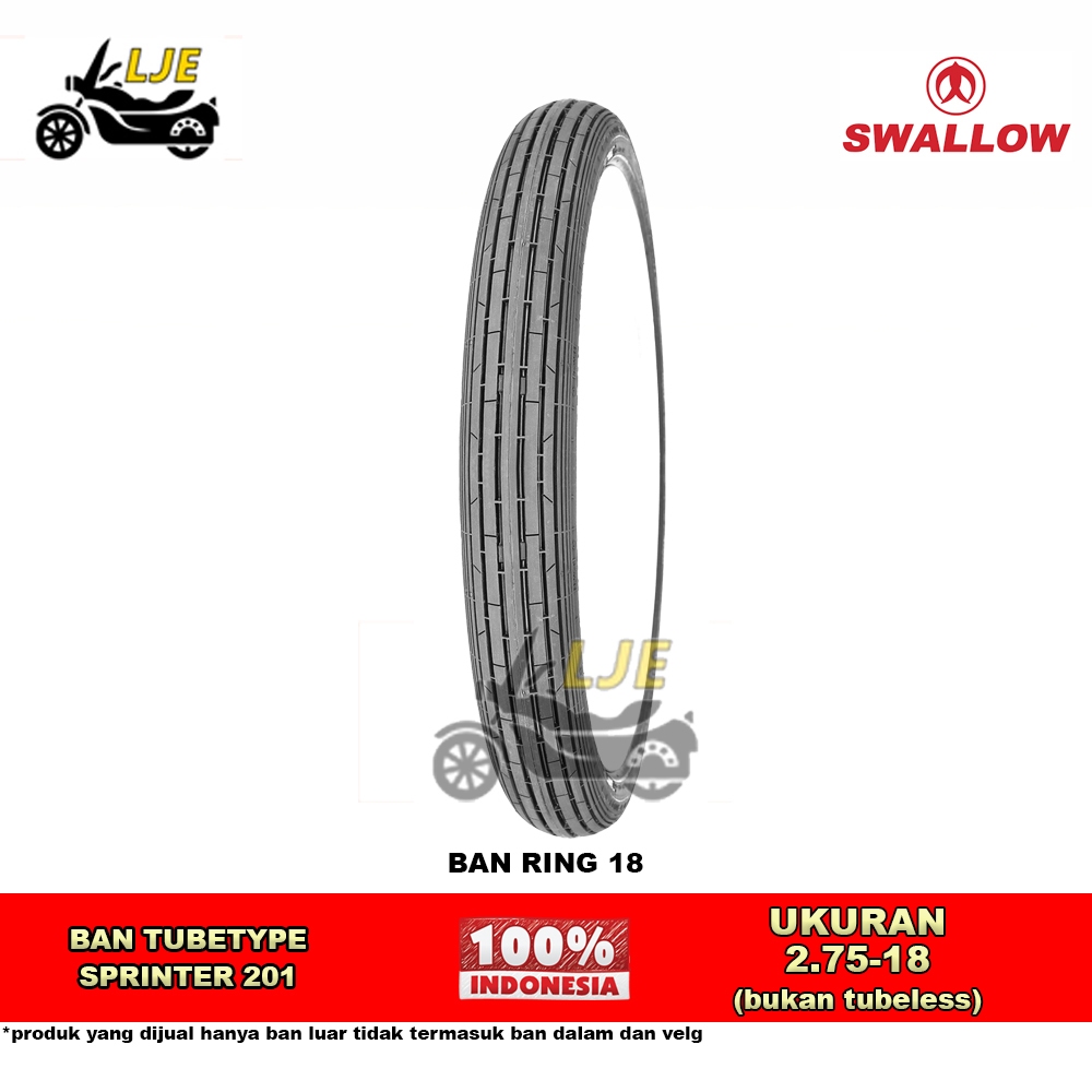 Swallow Ban Motor Sprinter 2.75-18 Tubetype (bukan tubeless) - Ban Motor ring 18