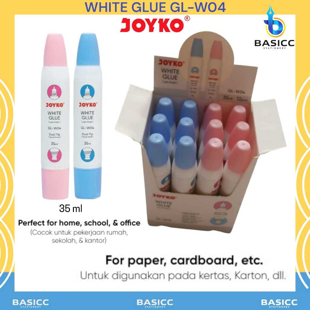 

Joyko Lem Kertas Cair Liquid Glue GL-W04 Dual Tip 35ml | @1Ktk=12Pcs