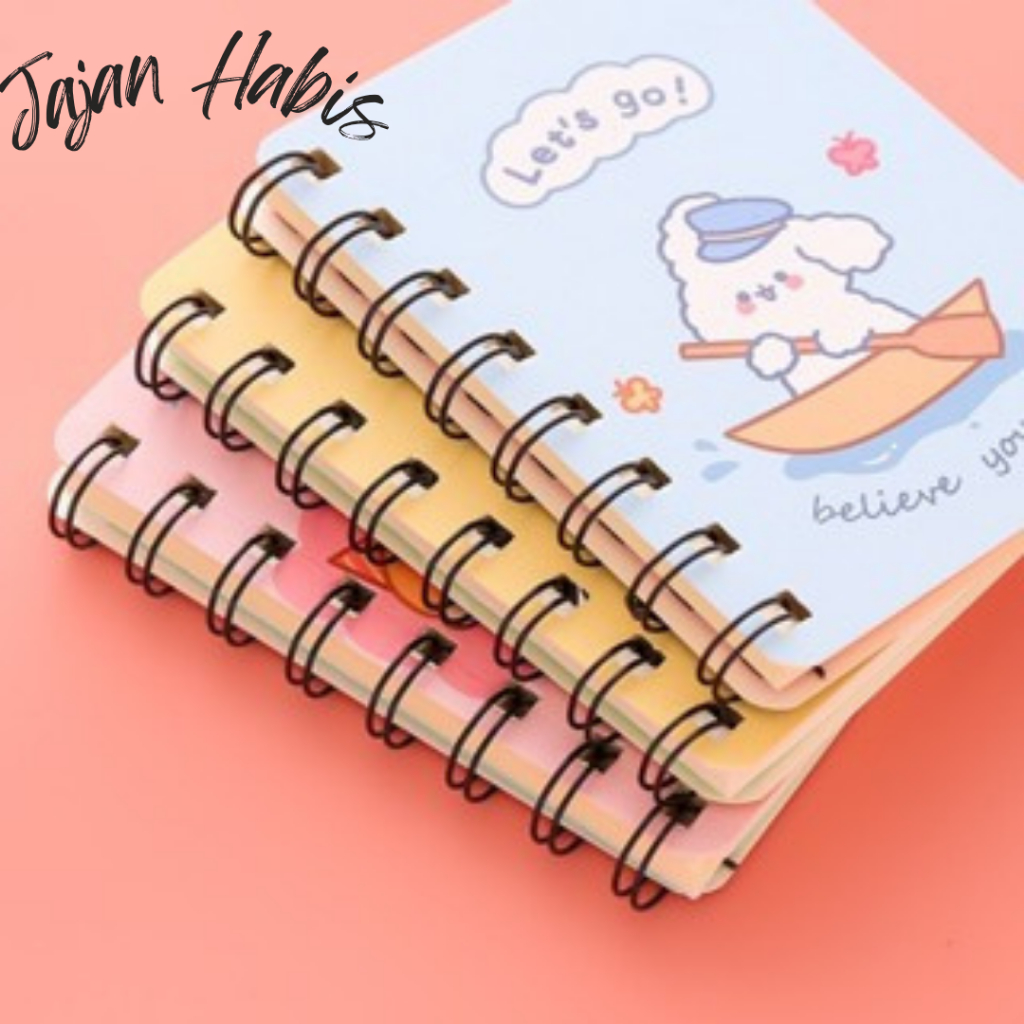 

JABIS Notebook Ring Motif Kartun Buku Catatan Memo Spiral Buku Tulis Mini Binder Karakter Murah