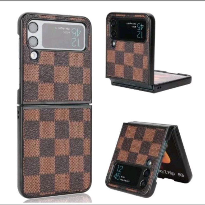 CASE LEATHER LV SAMSUNG Z FLIP 5 Z FLIP 4 Z FOLD 3 Z FOLD 4 Z FOLD 5/HARDCASE/CASE ANTI JANUR BELUDR