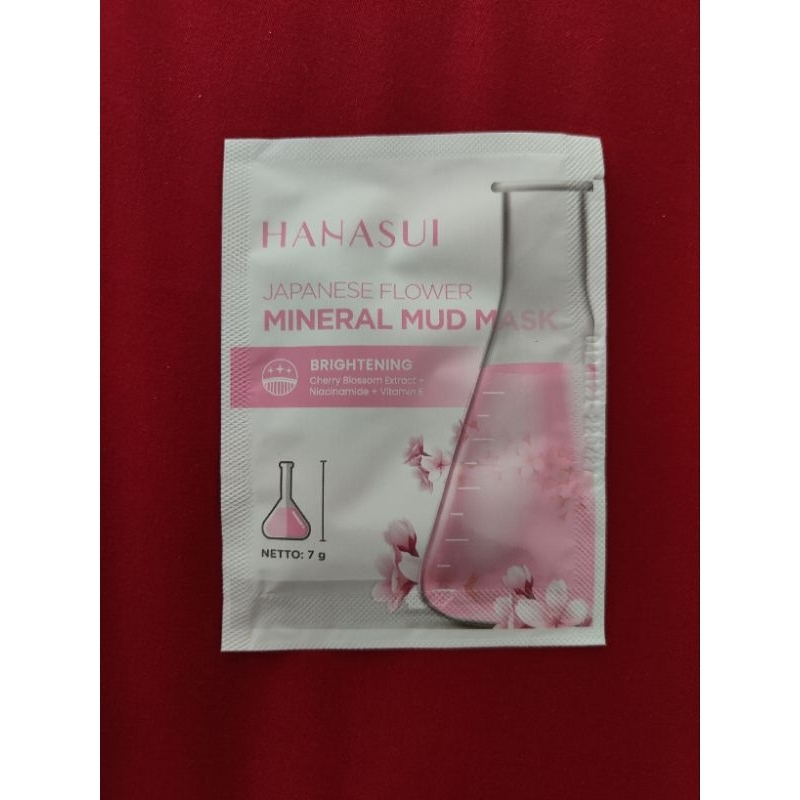 HANASUI MINERAL MUD MASK MASKER WAJAH 7 GRAM HALAL