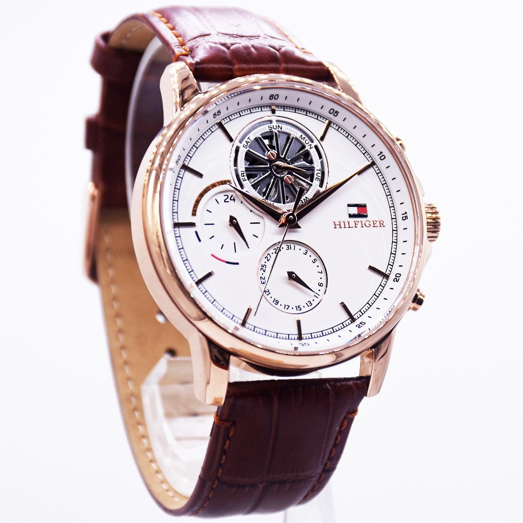 Jam Tangan Pria Original Tommy Hilfiger 1710606 Strap Kulit