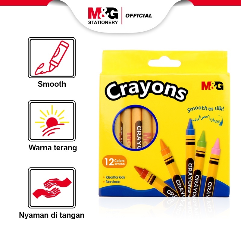 

M&G 11mm x 100mm & 8mm x 90mm Round Crayon 12 colors