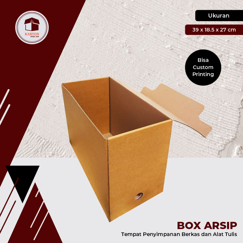 

BOX ARSIP UK. 39 x 19 x 28 cm - kardus/polos/boxarsip/boxfile/boxsurat/packing/arsippenting/boxkantor/boxdokumen