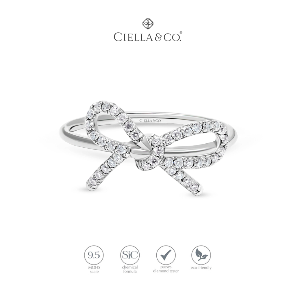 Ciella & Co - Ribbon Ring Emas Cincin Moissanite