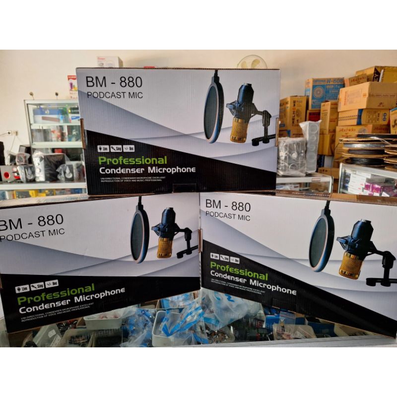 Podcast Mic BM - 880 Condenser Microphone for Live Singing etc.