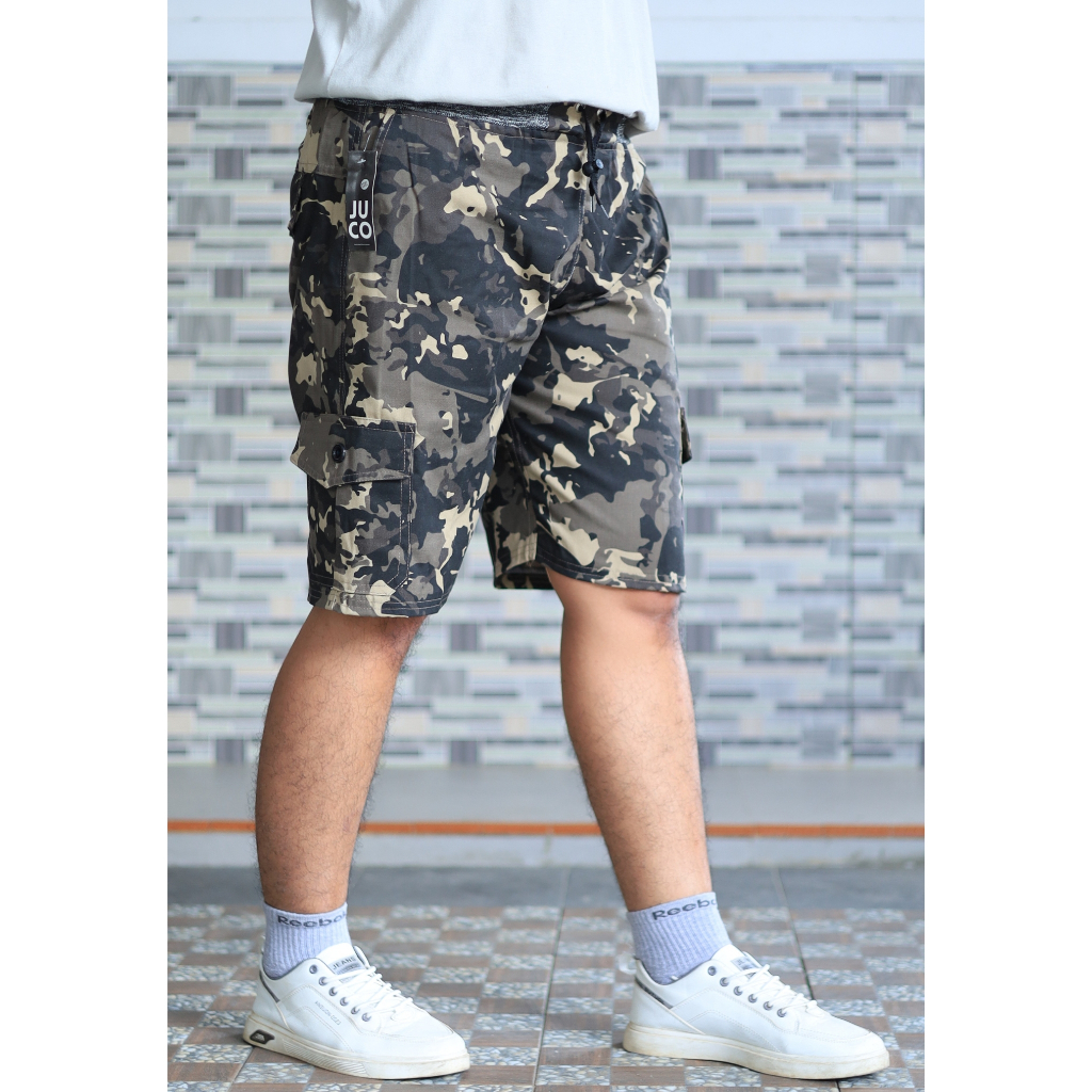 JUCO CELANA PENDEK CARGO PRIA CAMO COTTON TWILL NON STRETCH – COKLAT