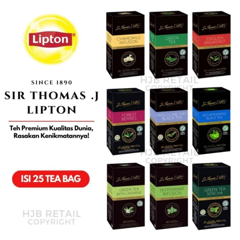 

aneka aroma Teh Lipton/ Lipton tea/ sir Thomas j Lipton isi 25 tea bag (all varian) exp Des 2025/ Iced Tea Lemon 510gr exp Des 2025