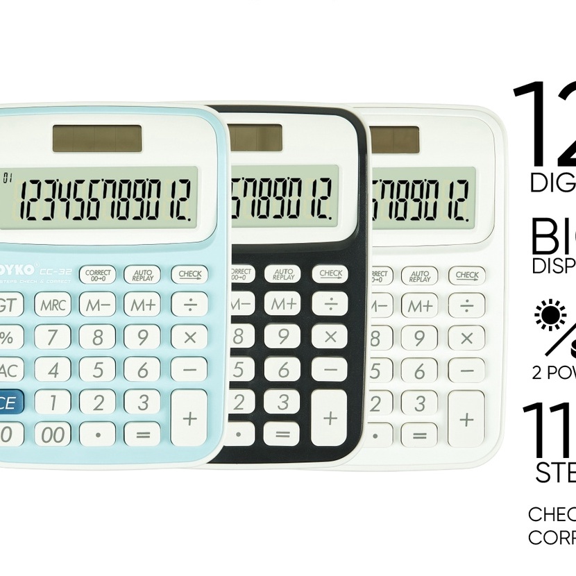 

Hematku Calculator Kalkulator Joyko CC32 12 Digits Check Correct