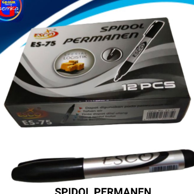 

berkualitas GPA Spidol Besar Permanent Esco Grosir 12pcs