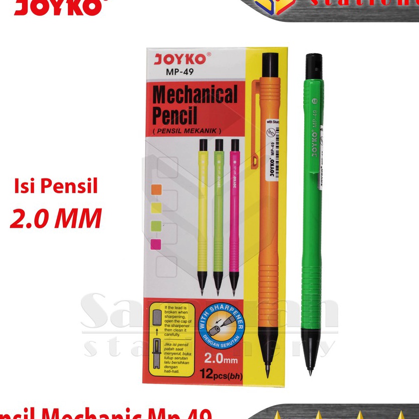 

Bonus Pensil Mekanik Joyko MP49 2 mm Mechanical Pencil MP 49 isi 2mm Pensil Cetek isi ulang