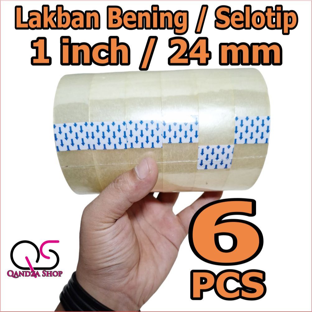 

PROMO MURAH LAKBAN BENING SELOTIP / SOLATIP 1 inch / 24mm / 12MM x 72 yard isi 6 pcs