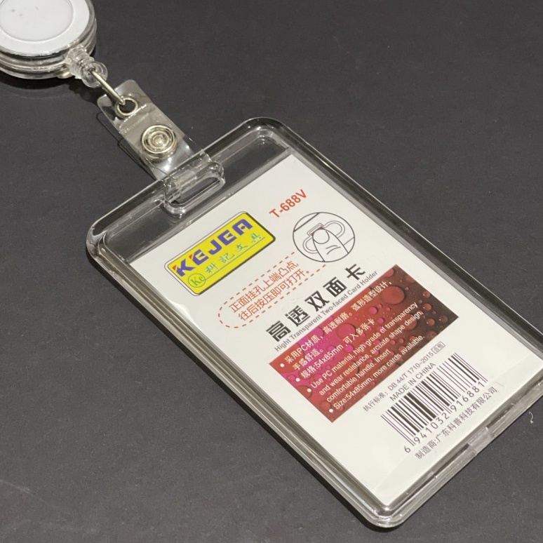 

berkualitas Tempat Kartu KEJEA ID Card IDcard bahan Akrilik Acrylic Kantor Nametag Name tag mika YOYO Transparan 1 set