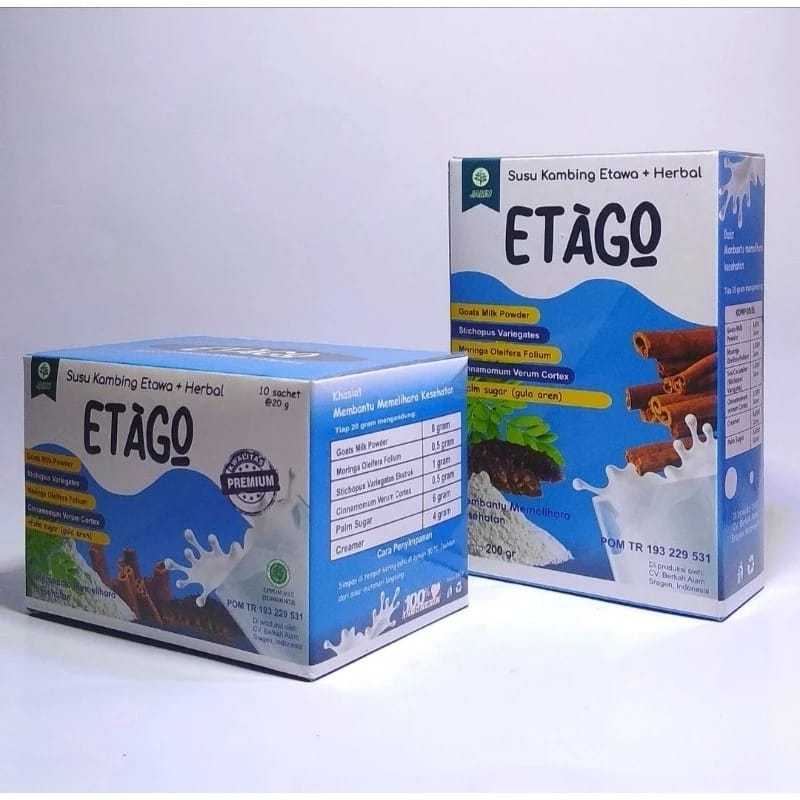 

HARGA PROMO CUCI GUDANG ETAGO/ susu kambing etawa PREMIUM + HERBAL DENGAN GULA AREN / isi 10 sachet
