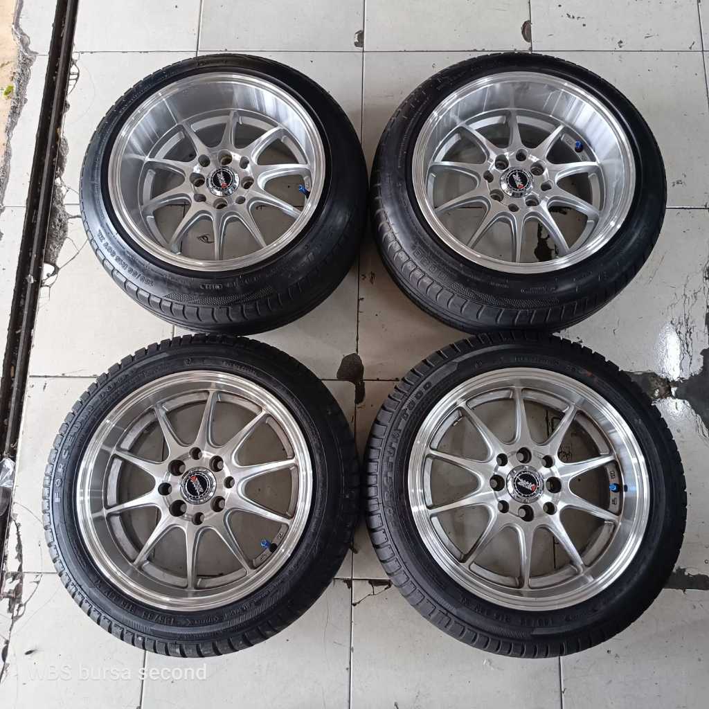 VELG MOBIL BEKAS XXR RING 15 LEBAR 7-8,5 PCD 8X100-114 ET40-35 S-P +BAN FORCEUM(2) 185 55 R15 UNTUK 