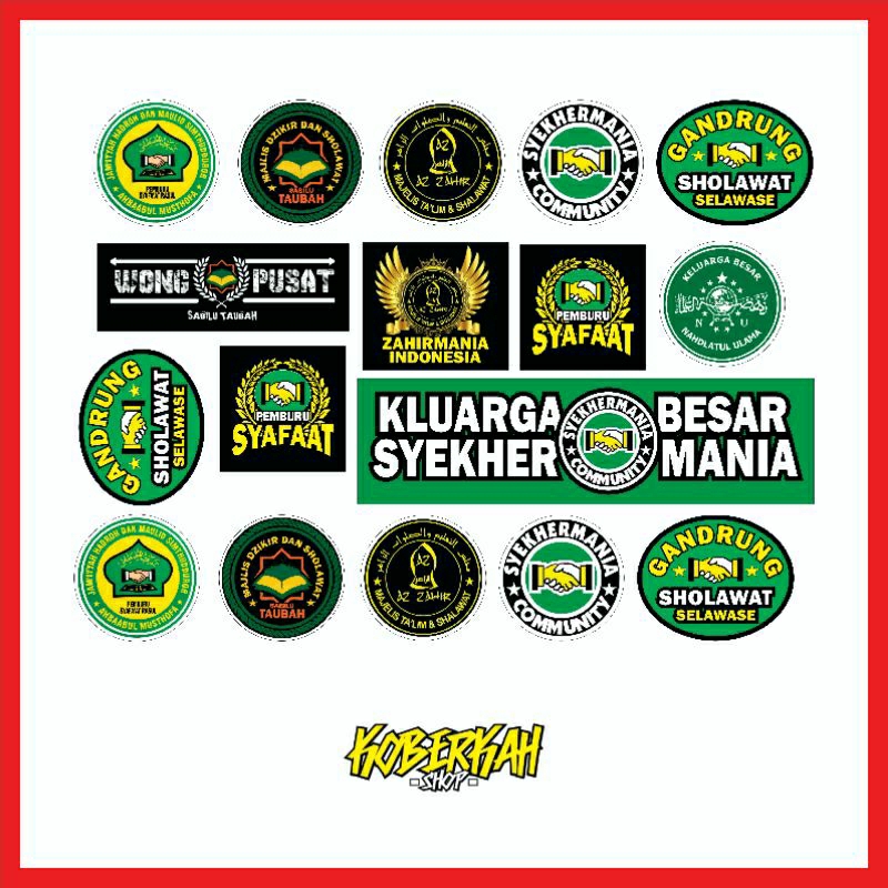 

6pcs stiker sholawat syekhermania az-zahir mafia sholawat sabilu taubah