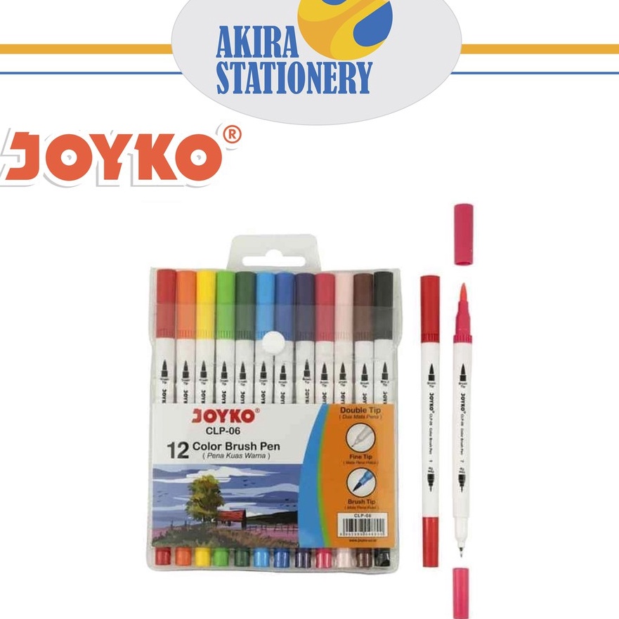 

KP8 COLOR BRUSH PEN DOUBLE TIP SET PENA KUAS WARNA JOYKO CLP6 12 WARNA