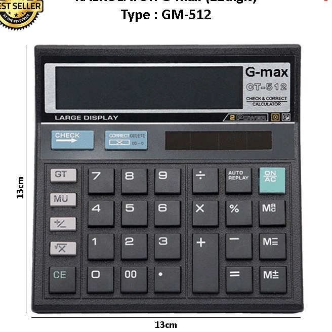 

KI3 ANK KALKULATOR Gmax GM512 12Digit ANGKA CALCULATOR DIGITAL