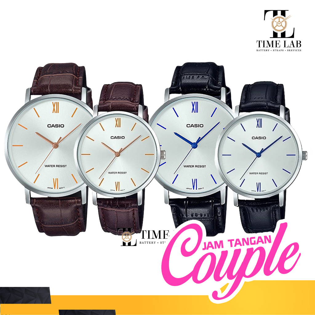 JAM TANGAN COUPLE CASIO ORIGINAL MTP-VT01L / LTP-VT01L TIMELAB