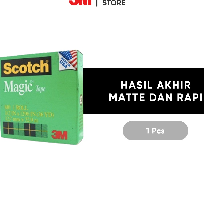 

Ekstra 3M Scotch Magic Tape Isolasi Transparan Hasil akhir matte rapi 1 pc 127x329 mm Small Untuk berbagai kegunaan