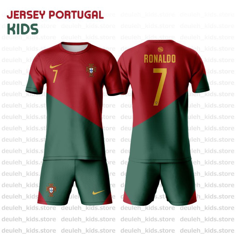 KODE X95V Jersey anak Portugal Ronaldo CR7 kaos bola piala dunia best seller high quality original p