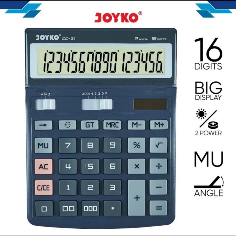 

UNIK JOYKO CC31 CHECK ULANG 16 Digit DESKTOP CALCULATOR Big LCD Kalkulator CC 31