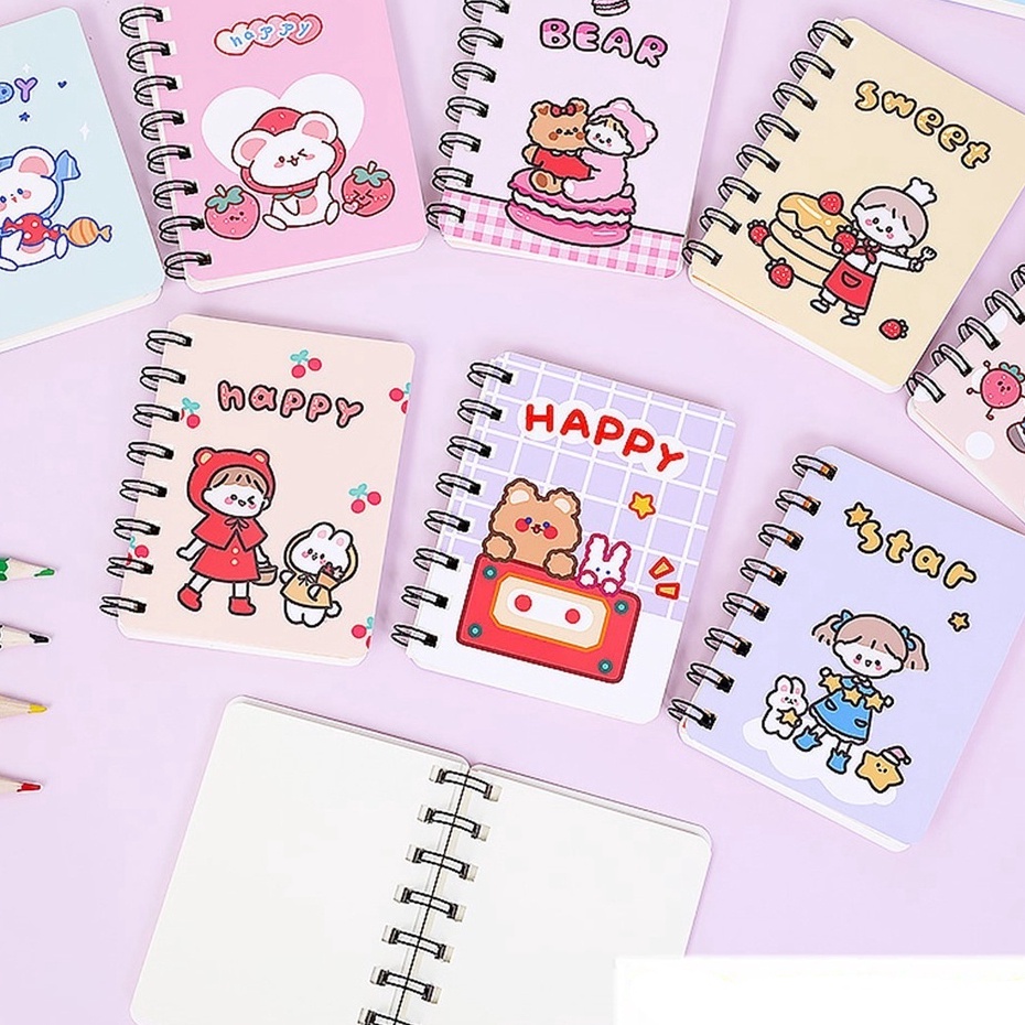

WOW APEN Notebook Ring Motif Kartun Buku Catatan Memo Spiral Buku Tulis Mini Binder Karakter Barang Unik Murah Lucu