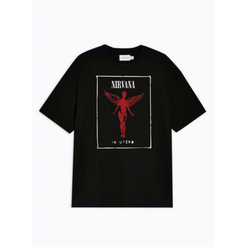 kaos band nirvana - 24s cotton combed - sablon plastisol