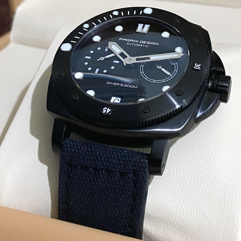 PAGANI DESIGN PD-1767 Garrison Hitam All Black Jam Tangan Pria Original Automatic Otomatis Stainless