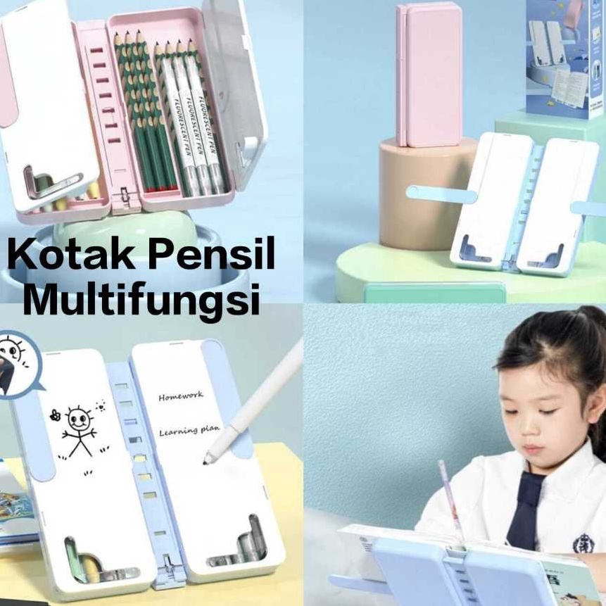 

Hematku Mia K2 Kotak Pensil Lipat Multifungsi Dengan Papan Tulis Dan Tatakan Buku Tempat Pensil Serbaguna Kotak Pensil Anak Sekolah TK SD