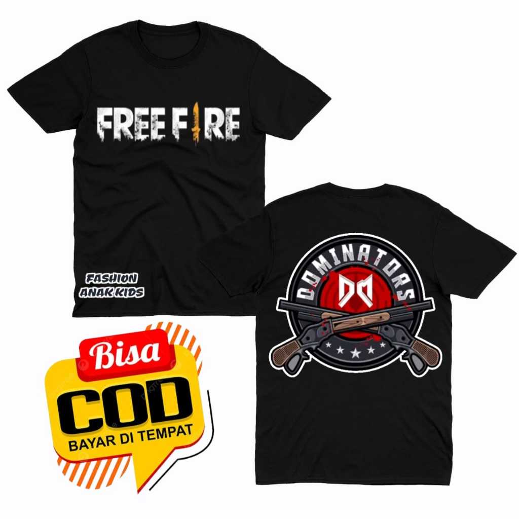 (BISA COD) KAOS ANAK BAJU ANAK FF FREE FIRE SQUAD GAME DOMINATORS FF FREE FIRE