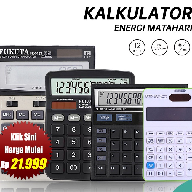 

Wah Kalkulator Energi Matahari 12 Digit Kalkulator Electronik Kalkulator Kecil Kakulator Dagang Besar Alat Hitung Calculator Check FUKUTA