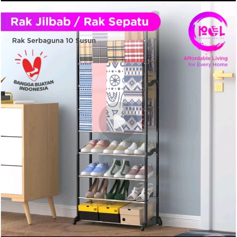 COD Rak Hijab Plastik 10 Susun |  Rak Kerudung | Rak Amazing Multifungsi