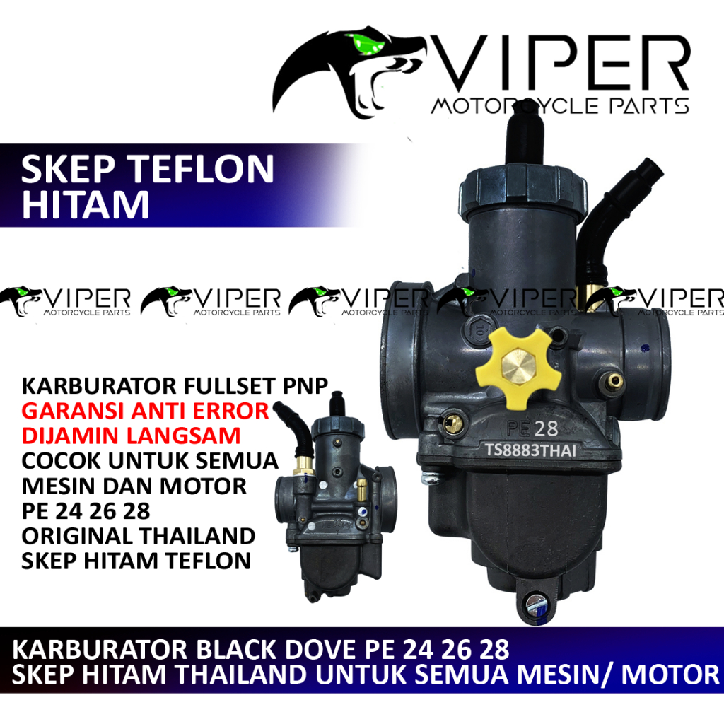 [ BISA COD ] KARBURATOR NSR PE 24 26 28 BLACK DOVE A115 GRADE A SERIES HITAM WARNA HITAM PE24 PE26 P