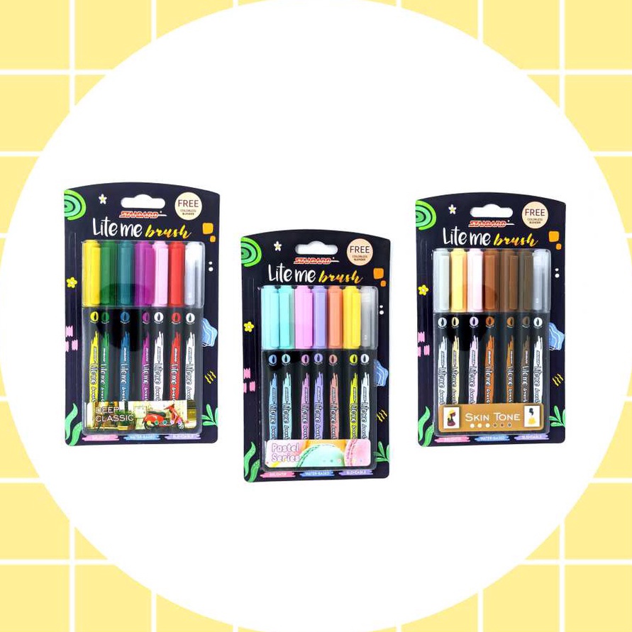 

KI3 Standard Lite Me Brush Blister Brush PenMarker LukisPena KuasSpidol Kaligrafi