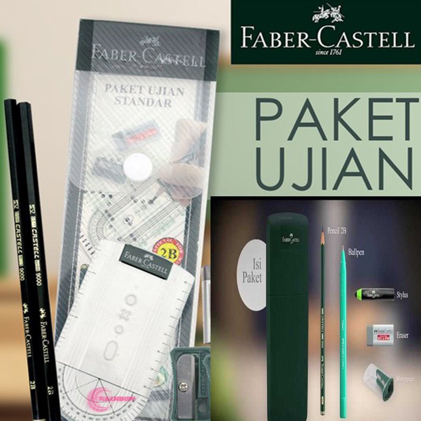 

KF7 1 Set Paket Ujian Standar Faber Castell Pensil 2B Rautan Penghapus Penggaris Kertas LJK