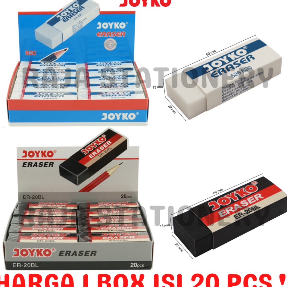 

Super Sale JOYKO ERASER BLACK WHITE PENGHAPUS JOYKO BESAR PUTIH HITAM UJIAN B2 2BL 2PCS