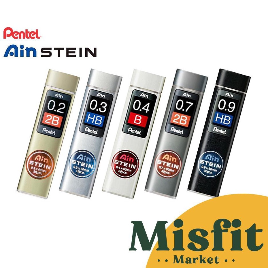 

Pentel Ain Stein Mechanical Pencil Lead Refill 2 3 4 7 9 mm isi pensil cetek